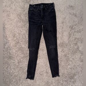 Women's Black Distressed Jeans